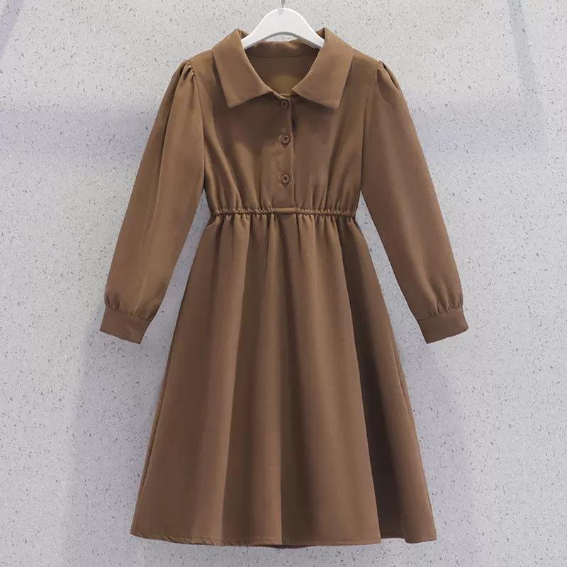 Vestă Pepită pentru Fete și Rochie Cămașă - Stil Coreean Două Piese pentru Primăvară și Toamnă