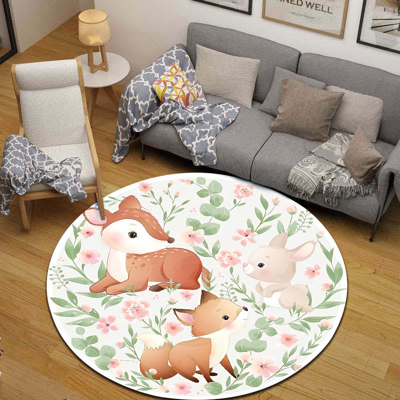 Luxury Round Gothic Multicolor Floor Rug, Non-Slip Floor Mat for Hallway