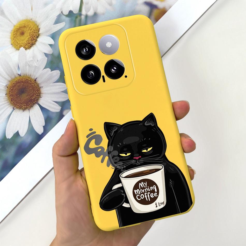 For Xiaomi 14 Phone Case Xiaomi Mi 14 5G Mi14 2024 Cute Cat Cartoon Jelly Silicon Soft Protective Back Cover