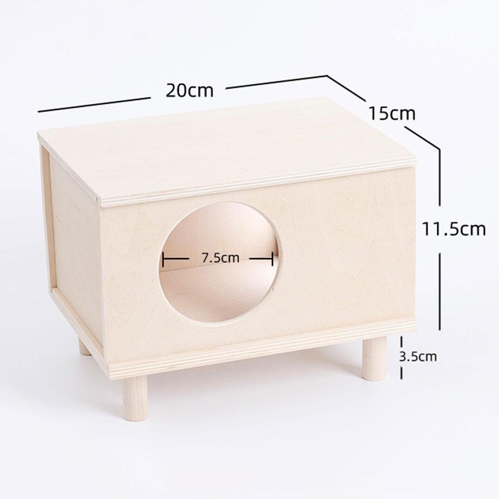 Wooden Hamster House Hideout Hideaway Hamsters Bedding Sturdy Decor Hamsters Accessories for Mice Rat Gerbils Guinea Pig