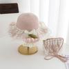 Woven Tulip Lace Straw Sun Hat for Baby Girls - Summer Beach & Outdoor Sun Protection