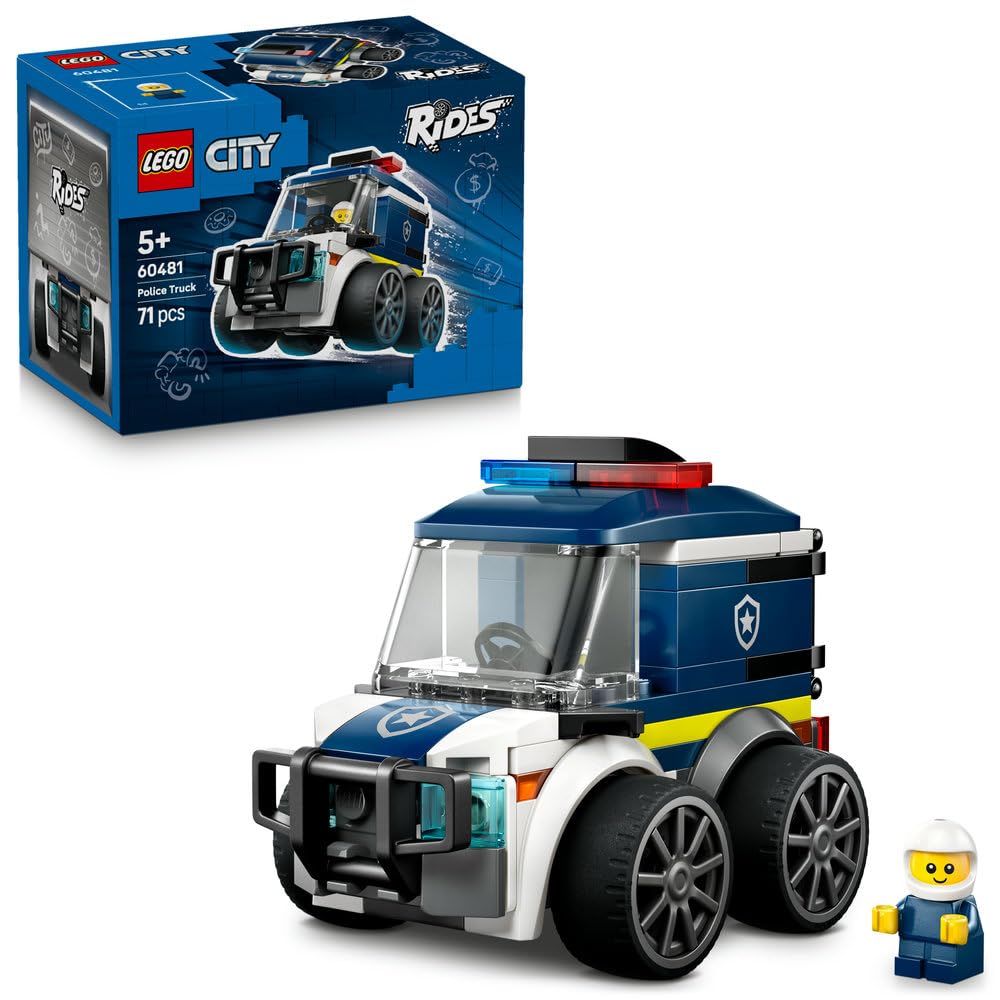 

LEGO City Ride Police Truck Playset 60481 Building Blocks Educational Toy Vehicle Minifigure Ages 5-8 Boys and Girls
