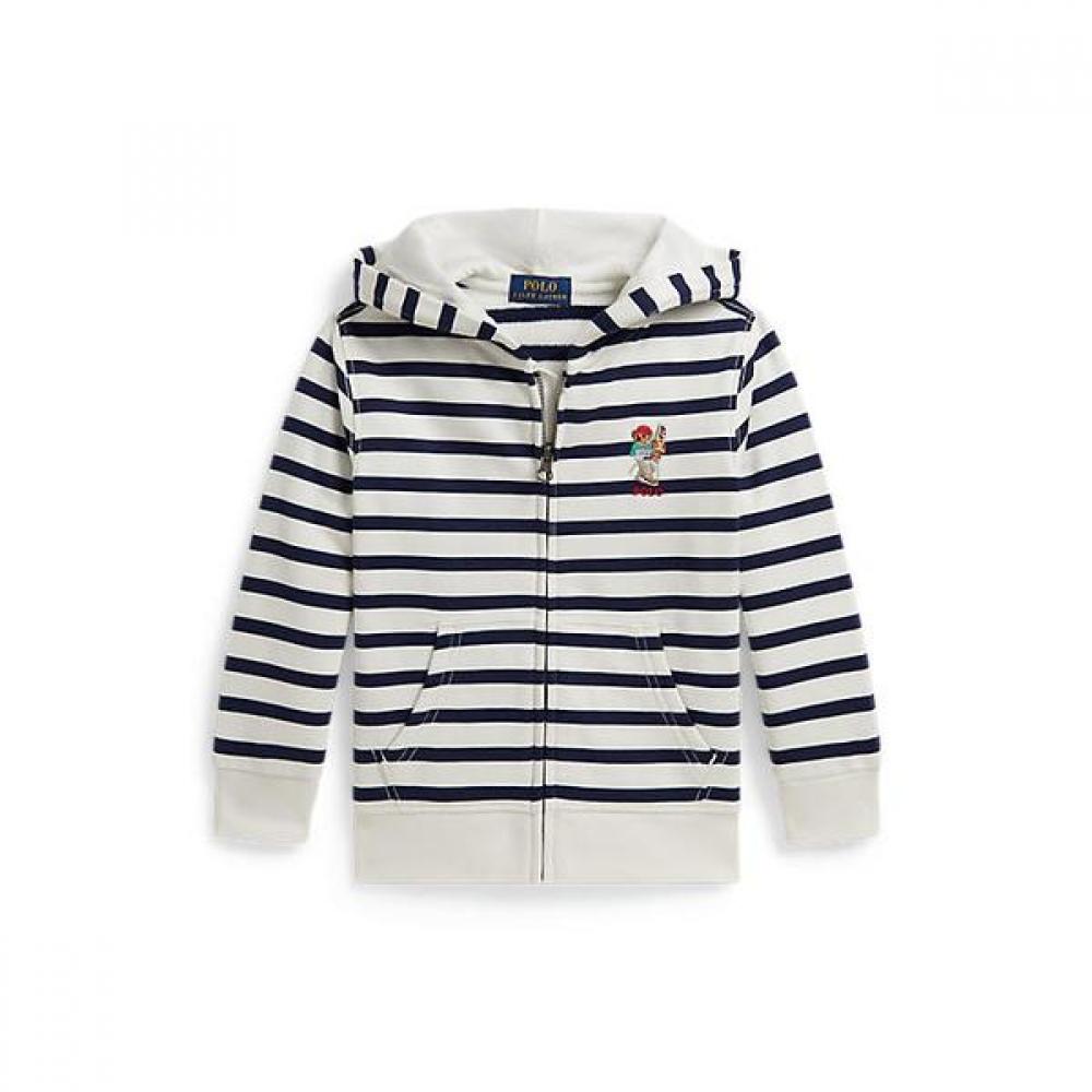 Polo Ralph Lauren Boys 2 7 Years Fleece Hoodie Polo Bear Stripe 2