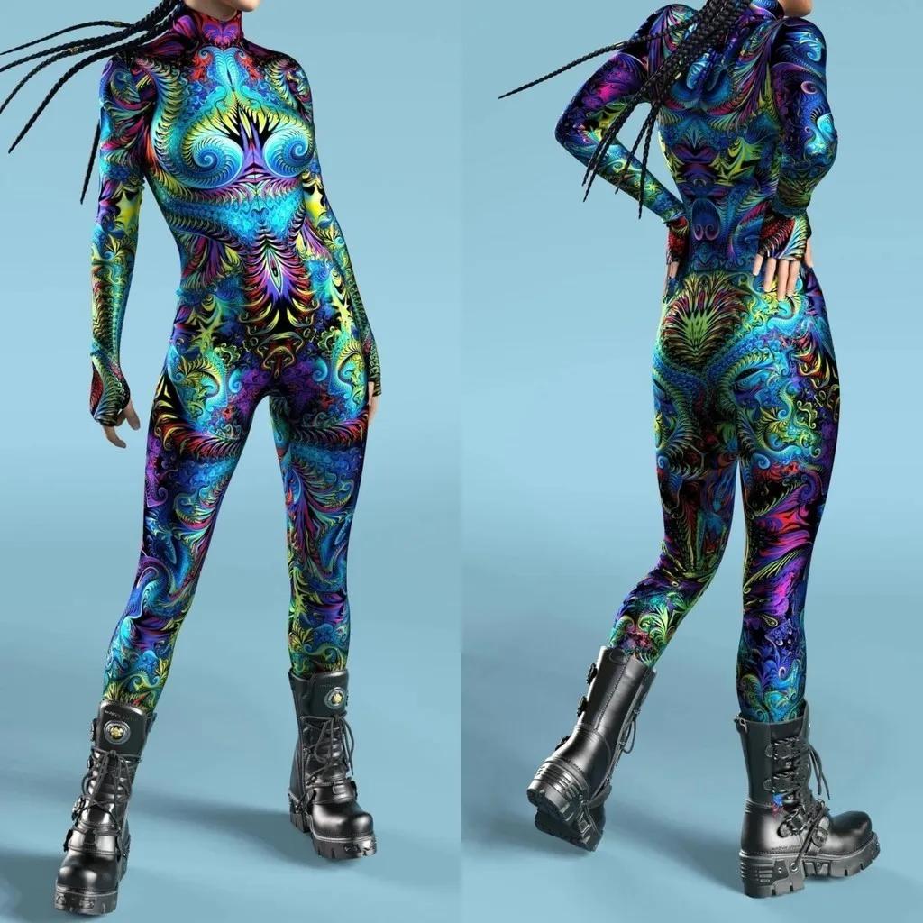 3D Digitaltryck Scenföreställningskostymer Vuxna Halloween-evenemang Karneval Temafest Cosplay-dräkt Låtsasspel Jumpsuit