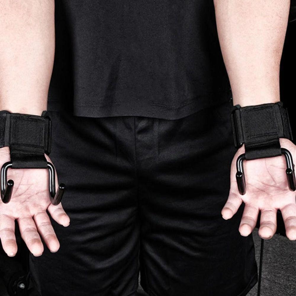 

1 pair Non-Slip Weight Lifting Grip Hook Pull-up Steel Hook Grips Strap Fitness Style 3