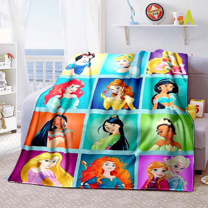This exquisite 3D princess cartoon flannel blanket is suitable for beds, bedrooms, sofas, picnics, and can also be used as an ou