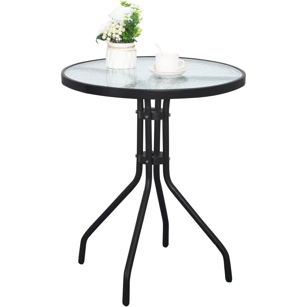 Tavolo Rotondo da Isola 60Cm + 4X Sedie Sofia Grigio Scuro