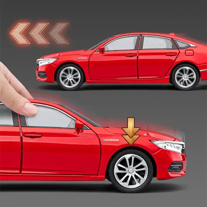 1:24 HONDA Accord Alloy Car Model Diecasts & Toy Vehicles Metal Car Model High Simulation Sound and Light Collection Kids Gifts ED4