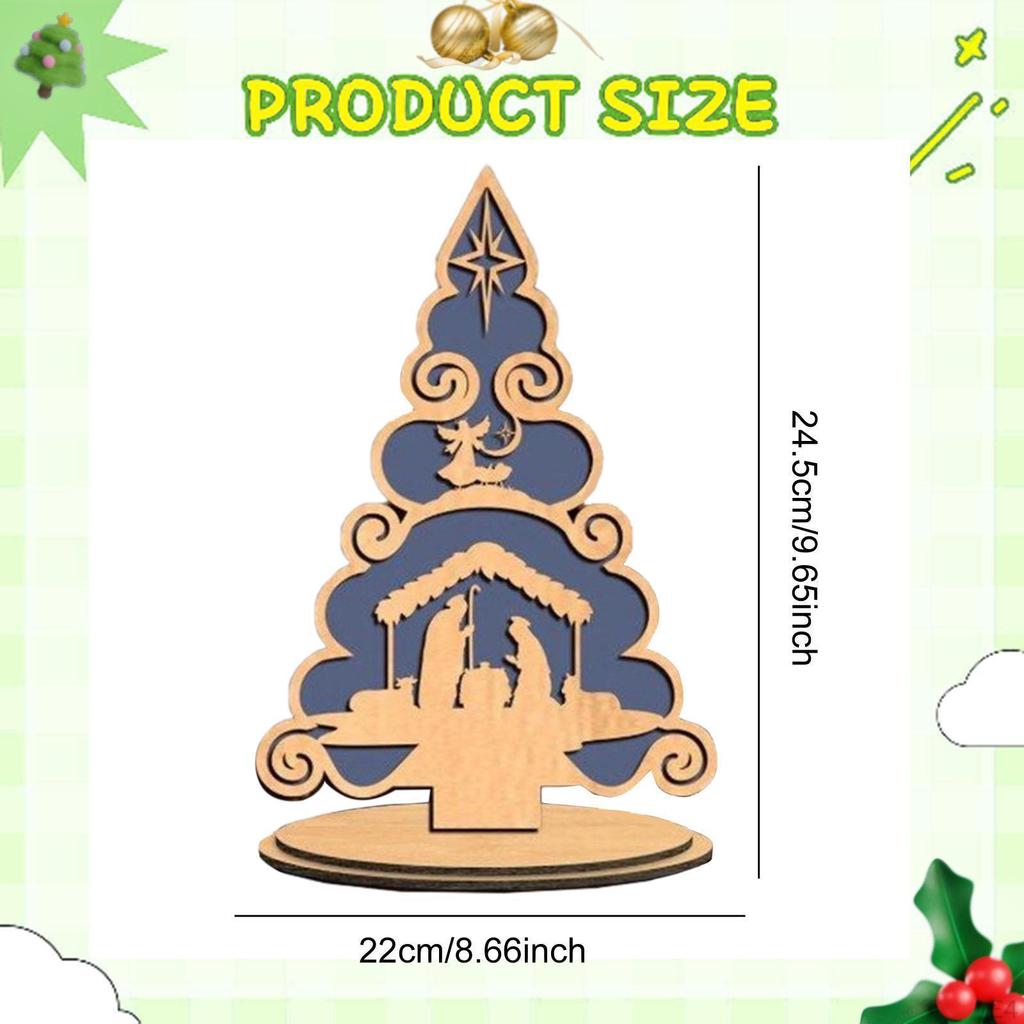 Christmas Decoration Tree Decorative Wooden Sign Desktop Ornament for Holiday