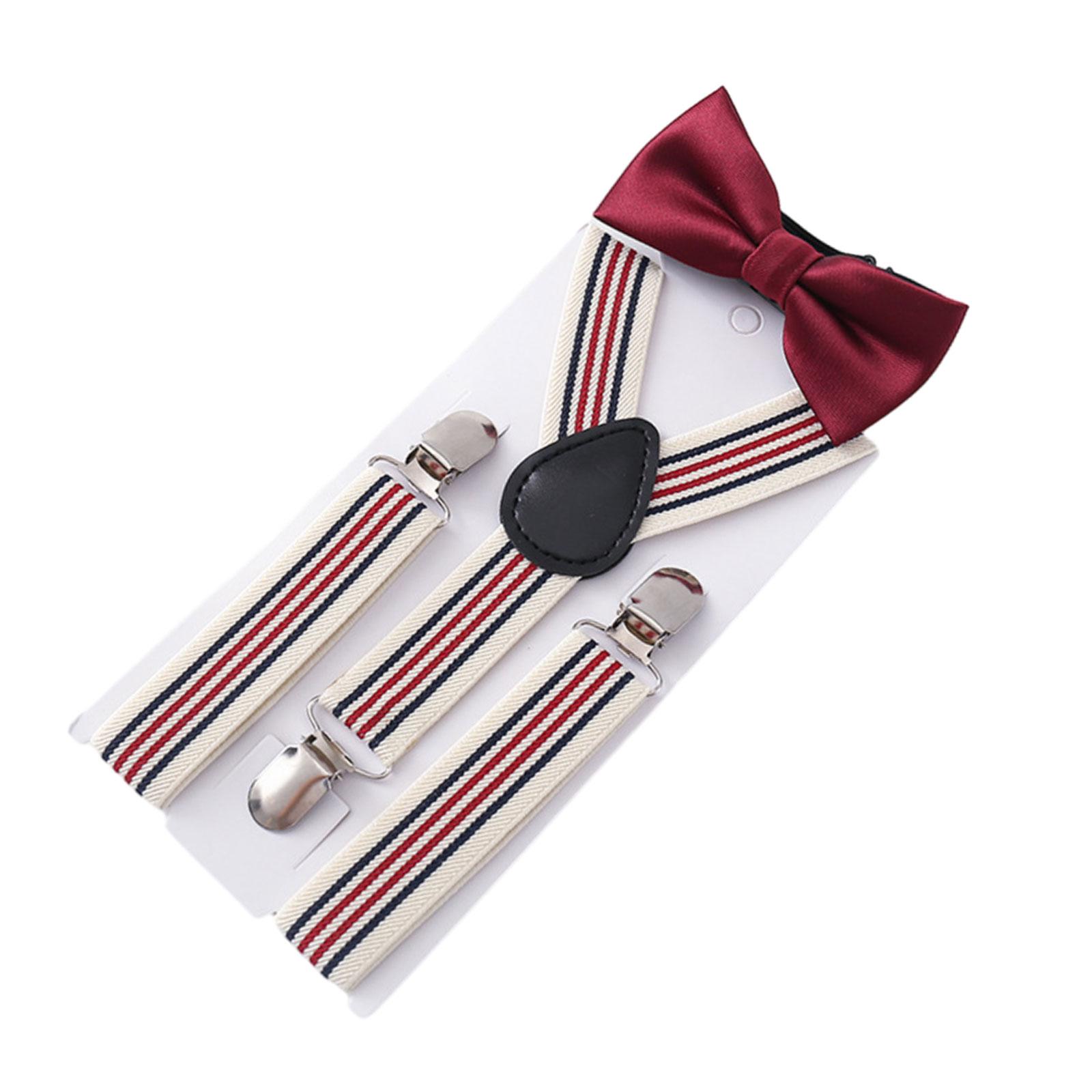 

Kids Suspender Bowtie Set Y Shape Adjustable Braces for Dance Costume Jeans