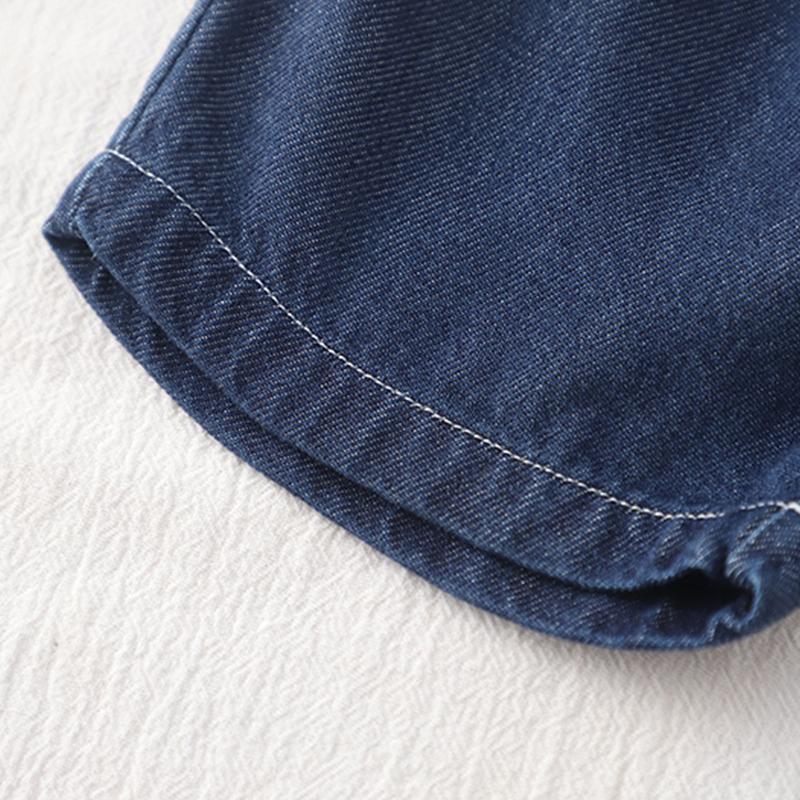 0-5-Year-old Boy's short sleeved set Children's round neck cartoon T-shirt casual denim shorts Comfortable clothes for baby boys