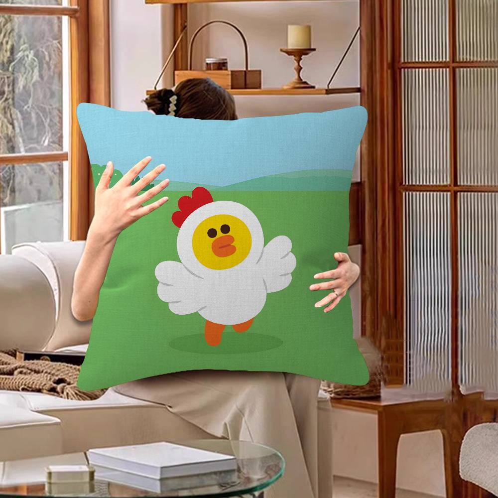Cute Cartoon Art Duck Pillow Gift Home Office Decoration Bedroom Sofa Car Cushion Cover case 45x45