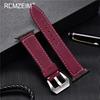 Leather Strap For Apple Watchband 41mm 42mm 38mm Watch Band 4 5 6 7 45mm 44mm 40mm iwatch Belt 3/2/1 Bracelet Black Blue Green