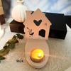 Heart House Candle Holder Molds for Resin Epoxy Casting Mold DIY House Shaped Candlestick Mould with Base Home Decors