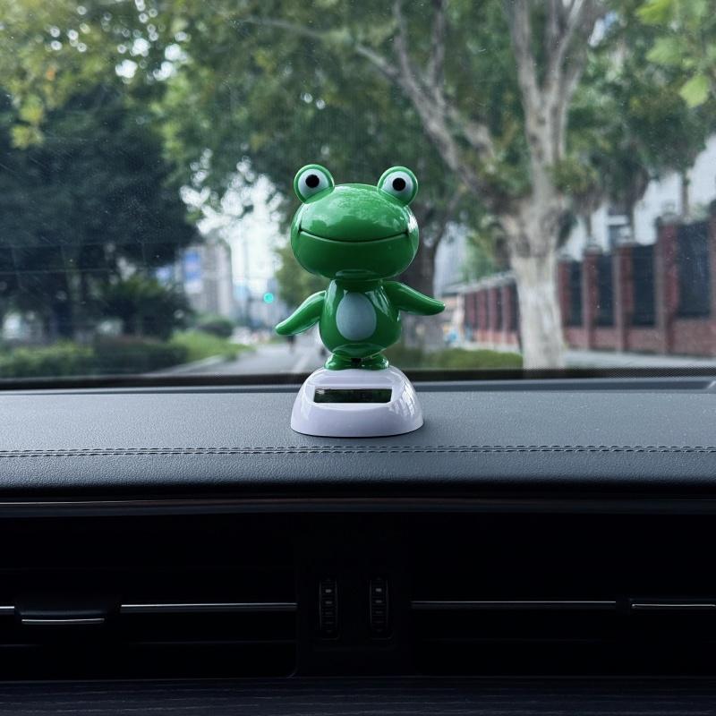 Quick Ship Solar Frog Ornament for Car Dashboard or Roof