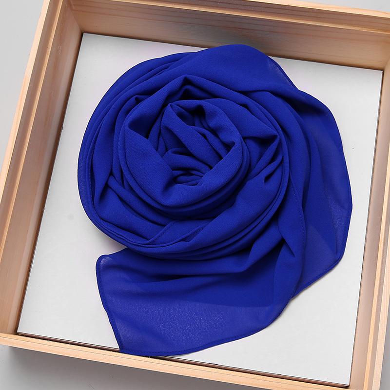 Big Size Long Hijab Premium Heavy Chiffon Scarf Malaysian Muslim Hijab Long Shawl Plain Wraps Tudung Bawal 2M*72CM