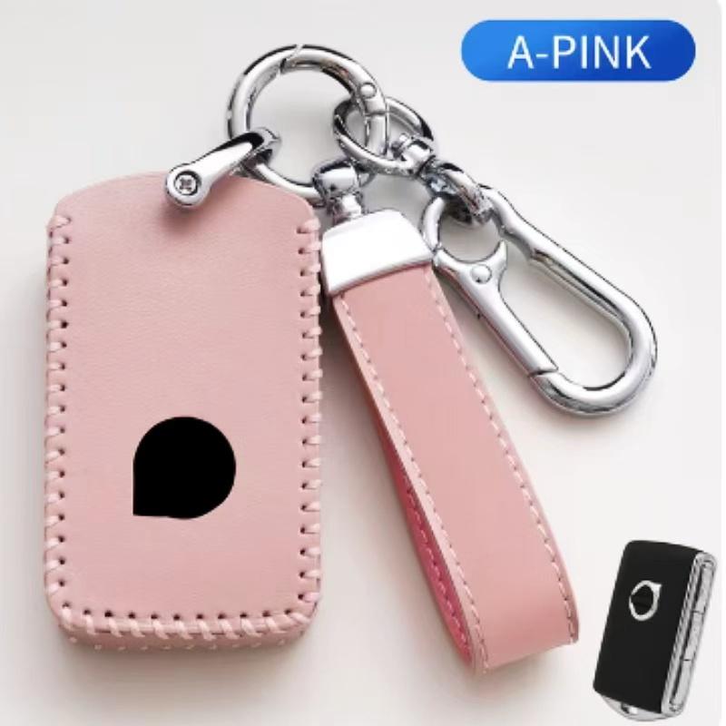 

Модный кожаный чехол для ключа автомобиля Fashion Oli для Volvo S60 S90 XC40 XC60 XC90 V60 V90 T6 T8 Аксессуары для защиты корпуса ключа автомобиля розовый