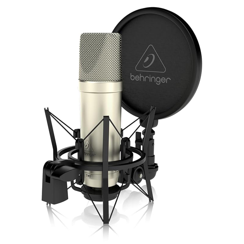 

Behringer condenser microphone large diaphragm Cardioid characteristics XLR cable/dust cover/shock mount with pop guard included TM1