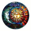 Round Metal Aluminum Sign Art Sun and Moon Wreath Decorative Plates Entrance Gift Mask Theme For Bar Club Home Room Wall Decor