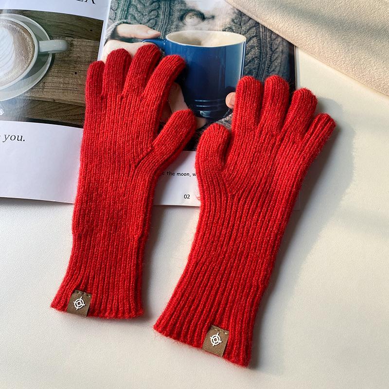 2022  Touch Screen Winter Gloves For Women Cashmere Mittens Ladies Fashion  Knitted  Warm Hand  Gloves