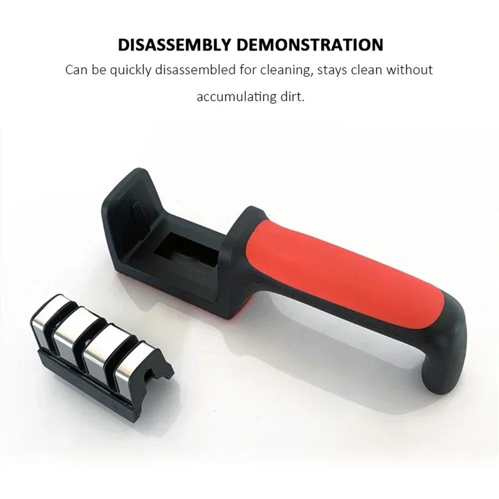 3 Stage Professional Knife Sharpener with Tungsten Steel & Ceramic Slots Manual Sharpener for Chef Knives Scissors Kitchen Tools