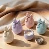 2026 Latest Models Easter Egg Candle Jar Concrete Silicone Mold Candle Holder Mold Bowknot Egg Plaster Storage Candlestick