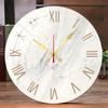 Marble Texture Theme Wooden Round Silent Hanging Wall Clock, Suitable For Living Room,Office,Study Room,Bedroom, Home Decoration