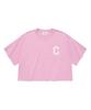 COVERNAT WOMAN Crop C Logo Over T-Shirt Pink