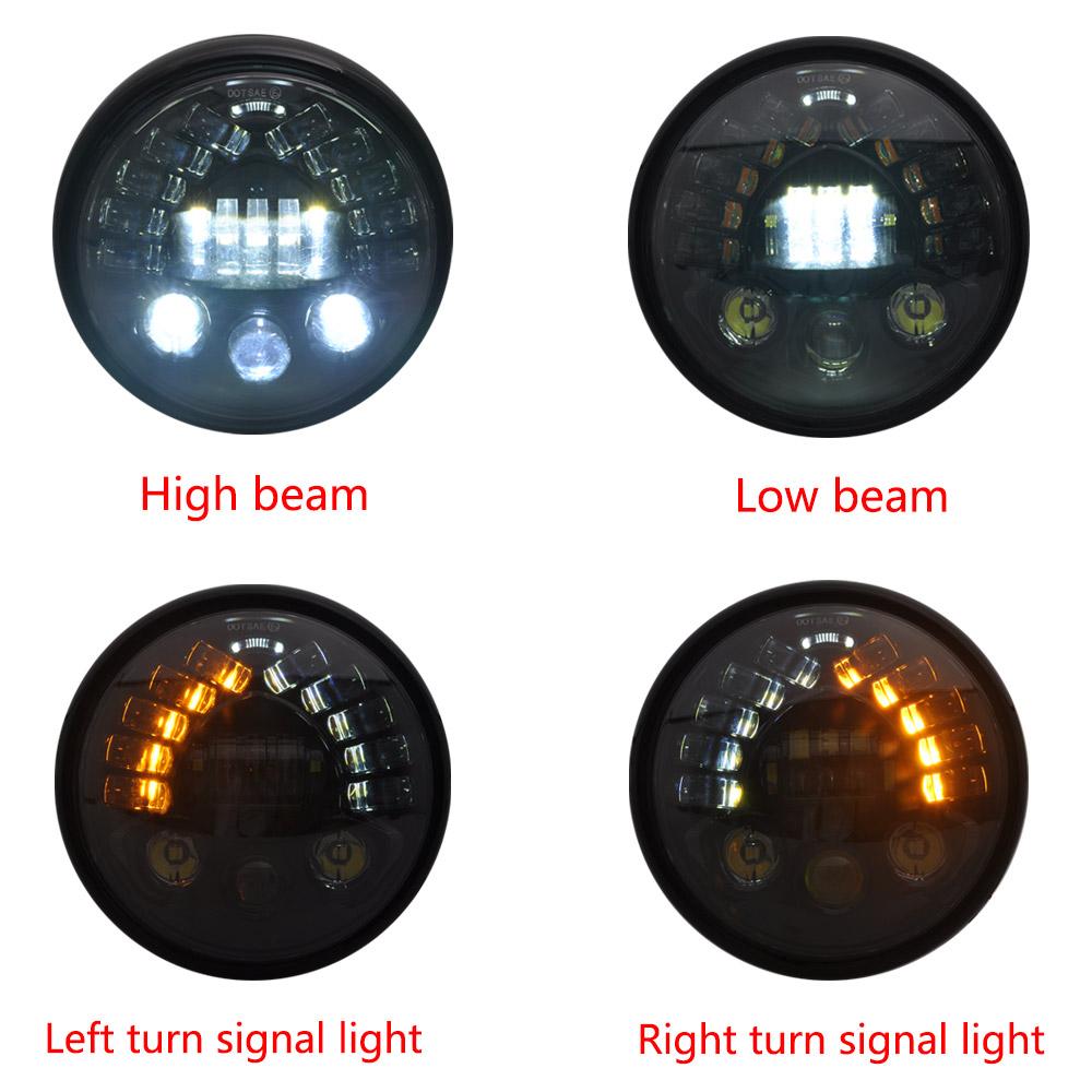 Motorcycle 7.5 Inch LED Headlight Fits For Harley Sportster Iron883 XL883 1200 Softail Dyna 7.5" Motorcycle Headlamp Cafe Racer