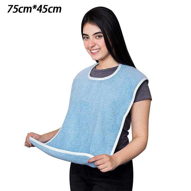 

Elderly Pocket Dining Bib Stain Resistant Adult Apron for Meal Protection in Assisted Living Facilities one size