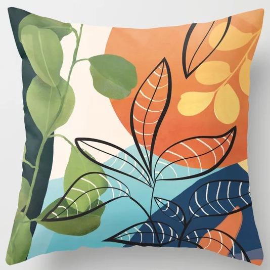 Student Lunch Break Pillow Bedroom Bedside Back Pillow Plant Flower Print Pillow Case Sofa Cushion
