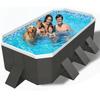 Piscină pliabilă mare AxisSpace pentru uz casnic (Nu este necesară inflația) - Formă pătrată, Durabil și de lungă durată, Depozitare ușoară (Diametru Exterior 18514045CM,