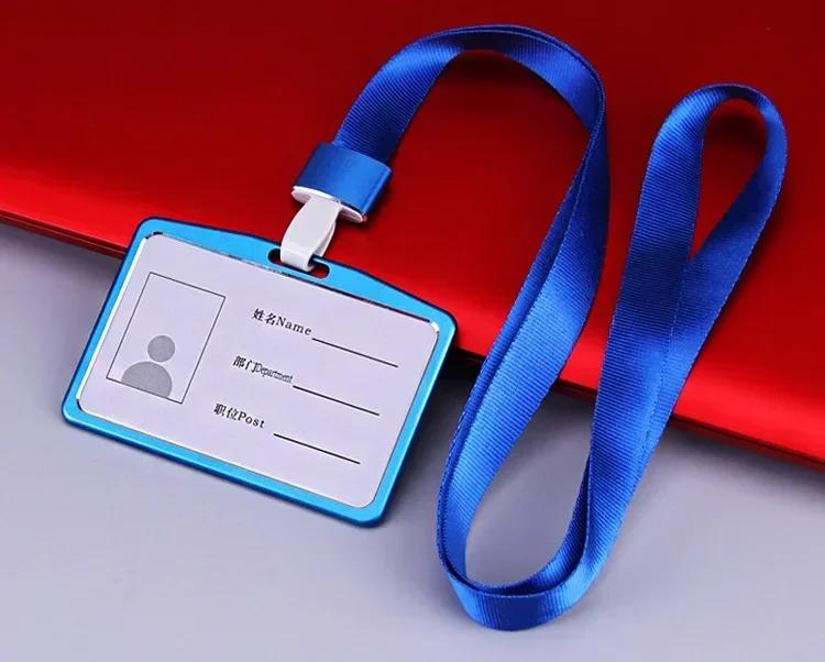 1PC Work Card Holders Men Women Business Bank Credit Card Holder Name ID Card Cover Fashion Metal Work Badge Case