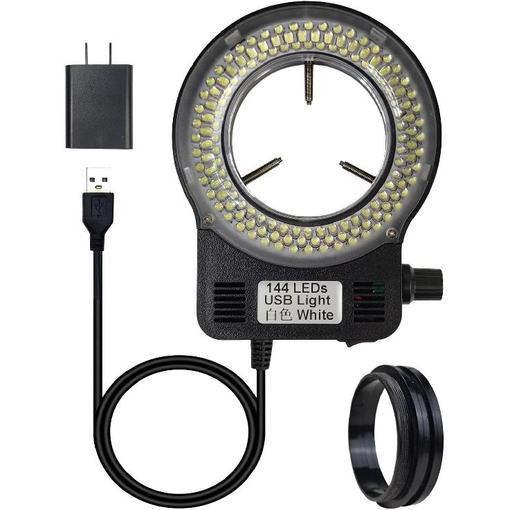 LED Ring Light Illuminator for Microscope, 144 LED Bubbles for Lab Monocular Binocular Trinocular Stereo Microscope Camera, Electronic Industry Ring