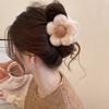 Autumn and winter retro double-sided plush flower grab clip hairpin back head shark clip French sweet hair accessories woman