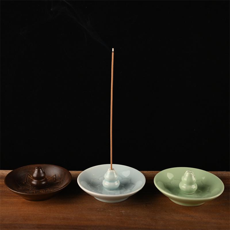 Blue-Green Portable Porcelain Incense Holder for Stick Incense - Ceramic Burner for Home and Indoor Use