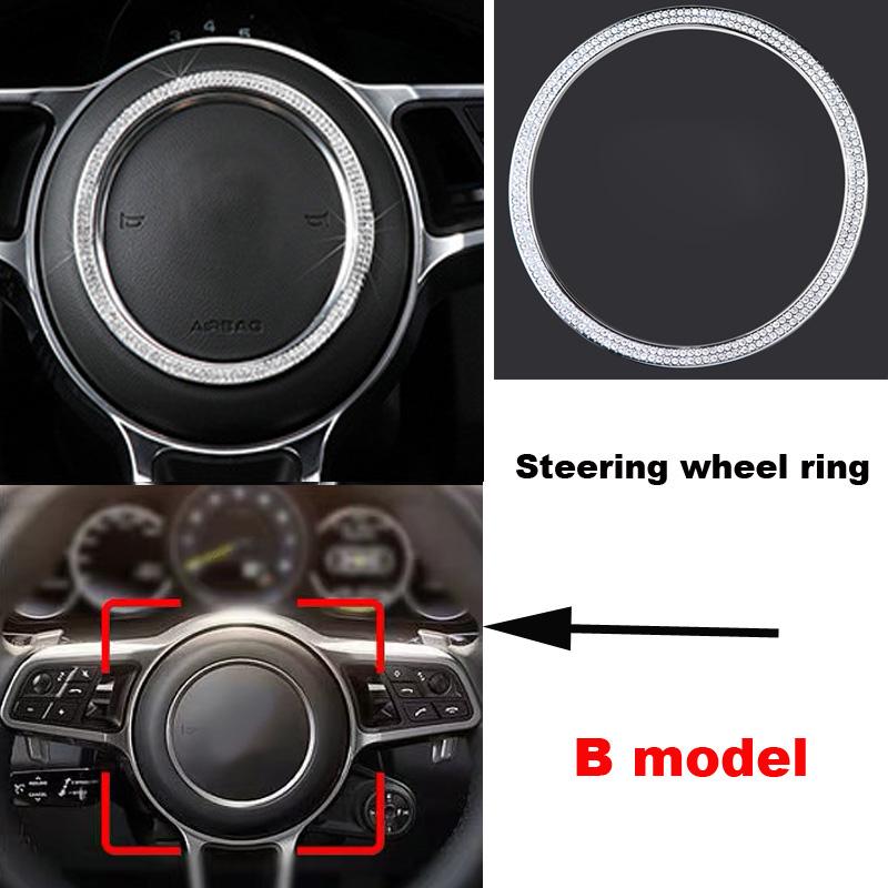 Car Styling Silver Steering Wheel Volume Ring Window button Trim for Porsche Panamera Cayenne Macan Car Interior