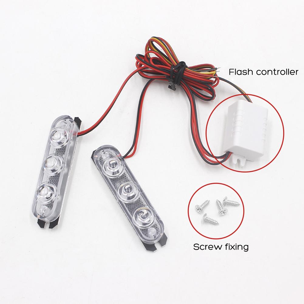 1 Pair Police Lights Led Strobe Lights Flasher 3 LED Auto Flash Stroboscopes Strobe Light Parking Signal Light Emergency Warning