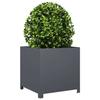 VidaXL Anthracite Planter 50x50x50 Cm Steel, Planter, Patio Planter, Flower Box, Outdoor Planter, Box To 851215
