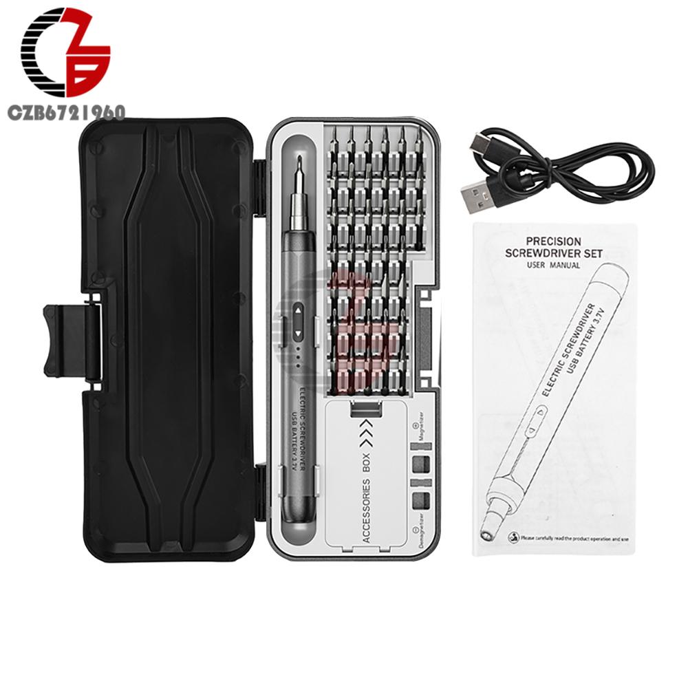 USB Electric Screwdriver Set High Torque Screwdriver Power Tool Mini Drill Bits Precision Screwdriver Head Kit Home Repair Tools