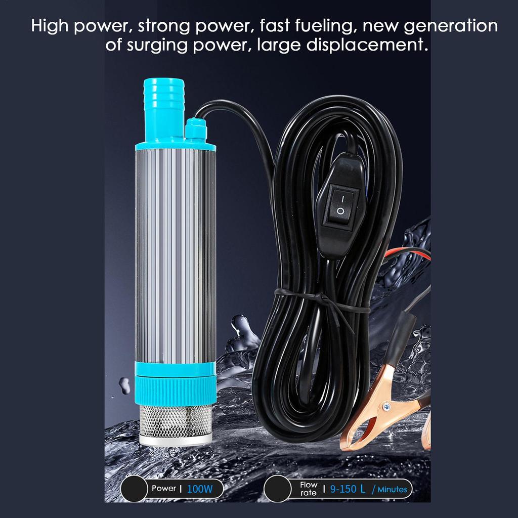 Water Transfer Pump Car Electric Submersible Pump 2 Alligator Clips Portable Refueling Tool For Marine Car Boat Truck