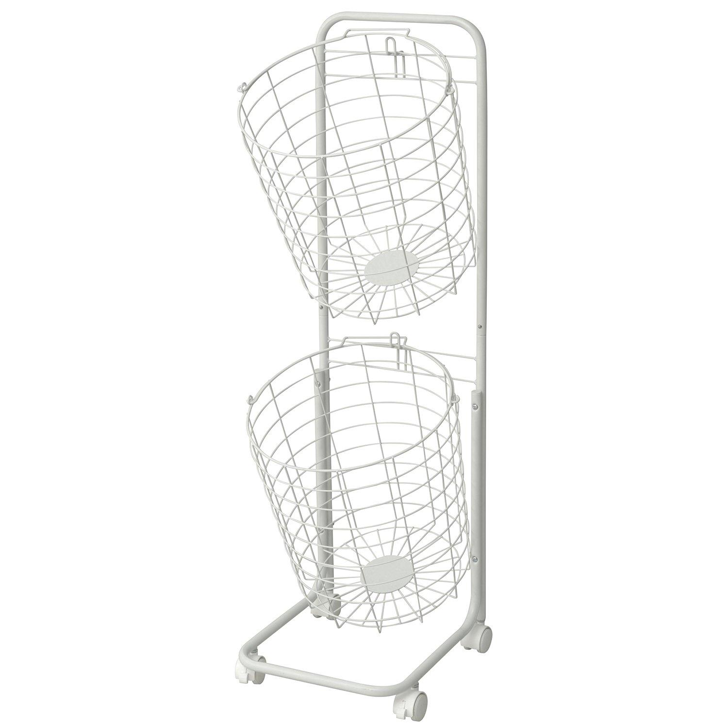 

Yamazen 2-Tier Laundry Basket, White, RLB-2C(WH)