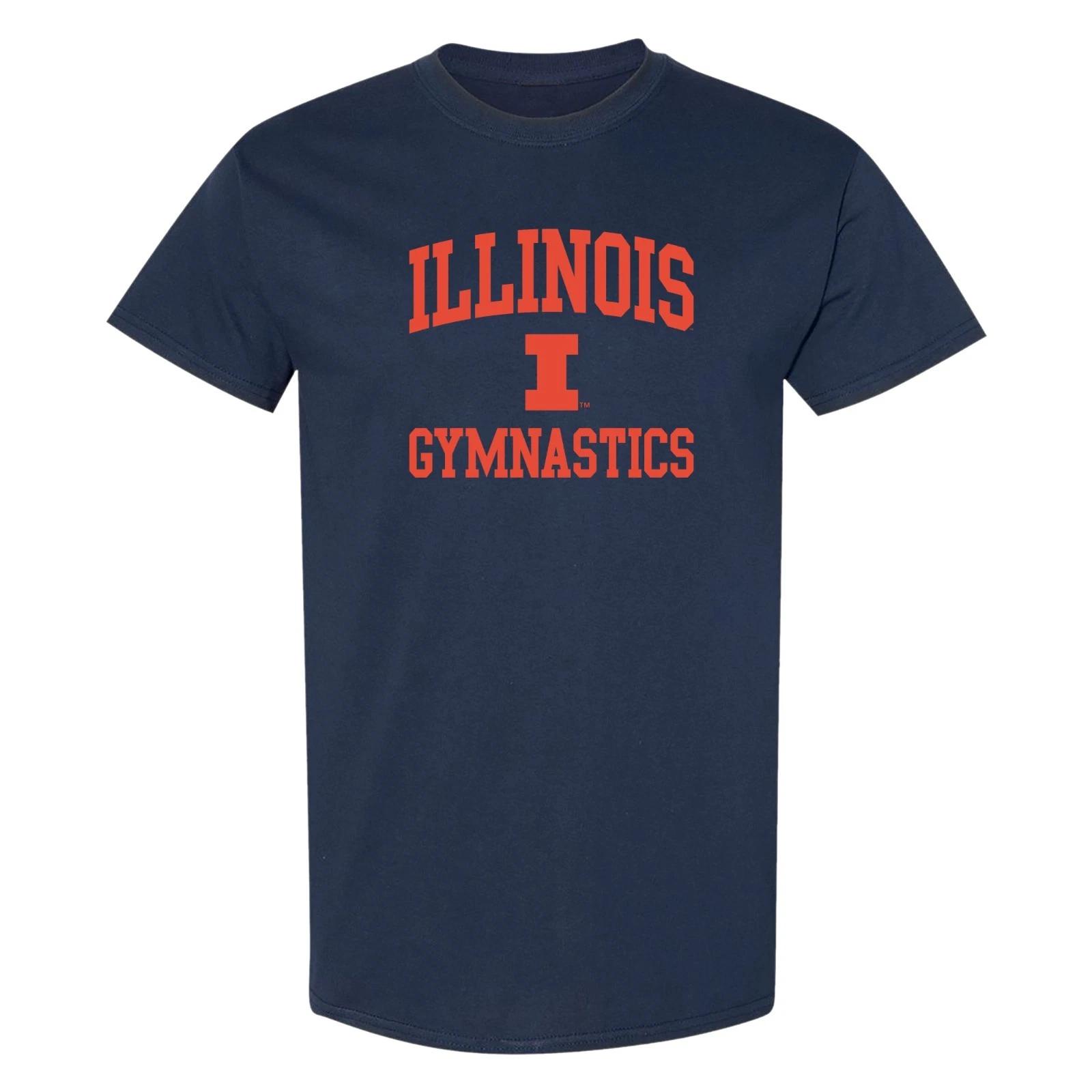 Illinois Arch Logo Gymnastics T-Shirt - Navy M