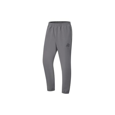 Li Ning Fitness Series Einfarbige Wasserabweisende Fleecegefütterte Warme Jogginghose Herren Unterteile Rauchgrau AYKT645-2