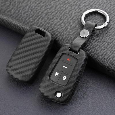 Carbon Fiber Silicone Key Cover for Buick Excelle 15T/18T & Chevrolet Folding Key
