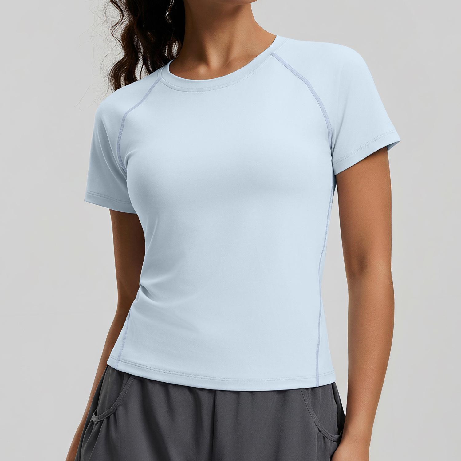 Women s Summer Breathable Loose-Fit Yoga Top - Short Sleeve, Round Neck, Sporty Design Small