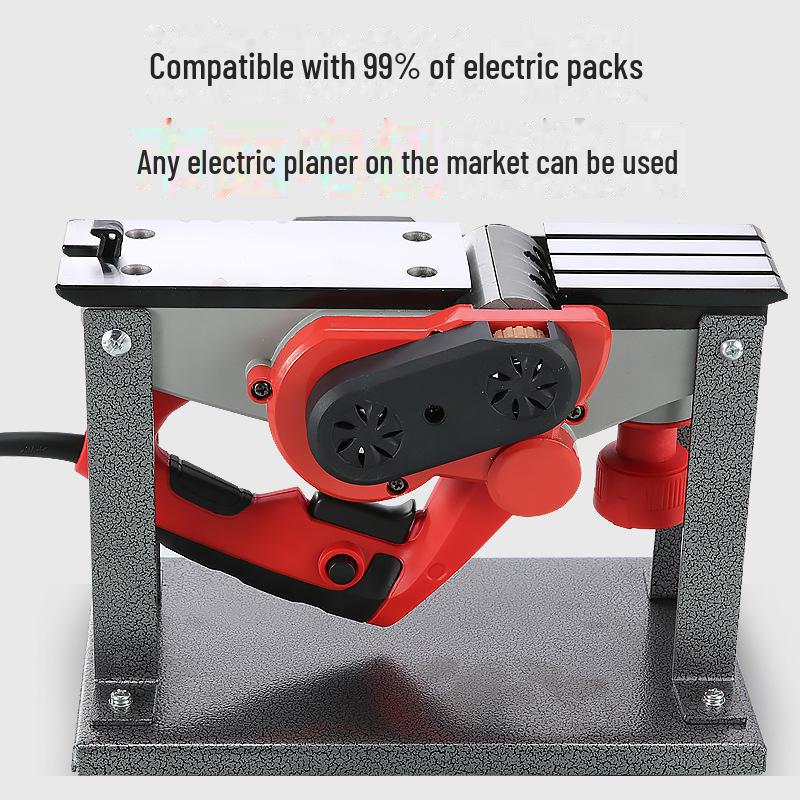 Portable Electric Woodworking Planer with Inverted Bracket and Multi-Function Base for Small Household Projects