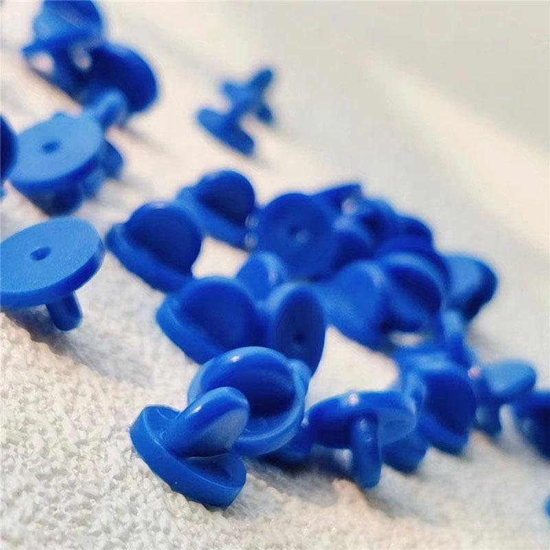 High-Quality Blue Rubber Brooch Clasp Jewelry Accessory for DIY Badges and Hats
