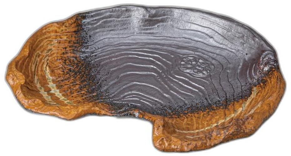 

Antique Wood Deformed Medium Plate x x Ceramic Serving Bowl by Setomonohonpo [25.5 17.5 3cm]