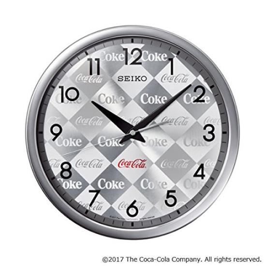 

(Seiko Clock) SEIKO CLOCK Coca-Cola Collaboration Vintage Quartz Wall Clock AC203S Silver Analog